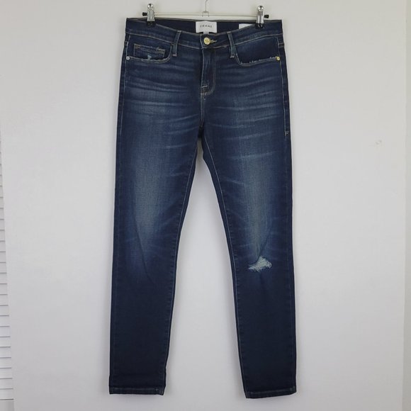 Frame Denim Garcon Relaxed Boyfriend Distressed Jean, Caribou Dark - Picture 2 of 14